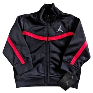 NWT 2009 Jordan Black Red Tricot Track Jacket size 18M months Toddler Boy
